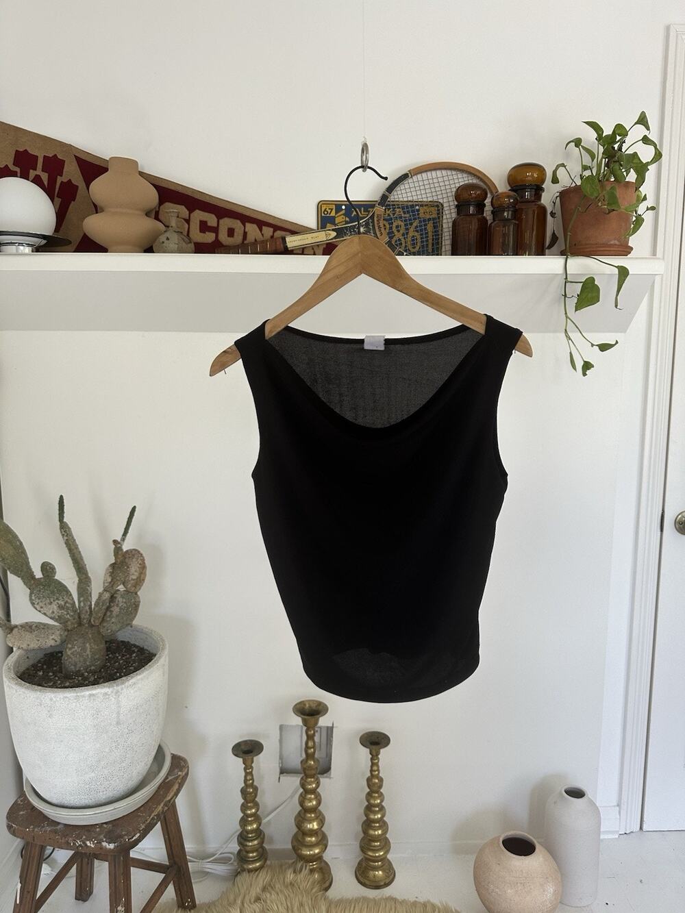 Y2K Newport Nylon Spandex Blouse Tank Top Large